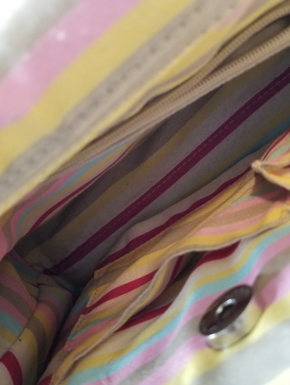 Kate Spade Vintage Y2K 90s Pink Pastel Colorful Striped Spring Summer handbag - Picture 4 of 16